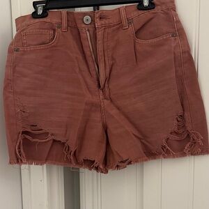 Women's Distressed Pink Shorts
